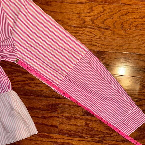 NWT Free Assembly V-Neck Long Sleeve Fuchsia Fedora Stripe Peplum Top Size Small - Picture 14 of 14
